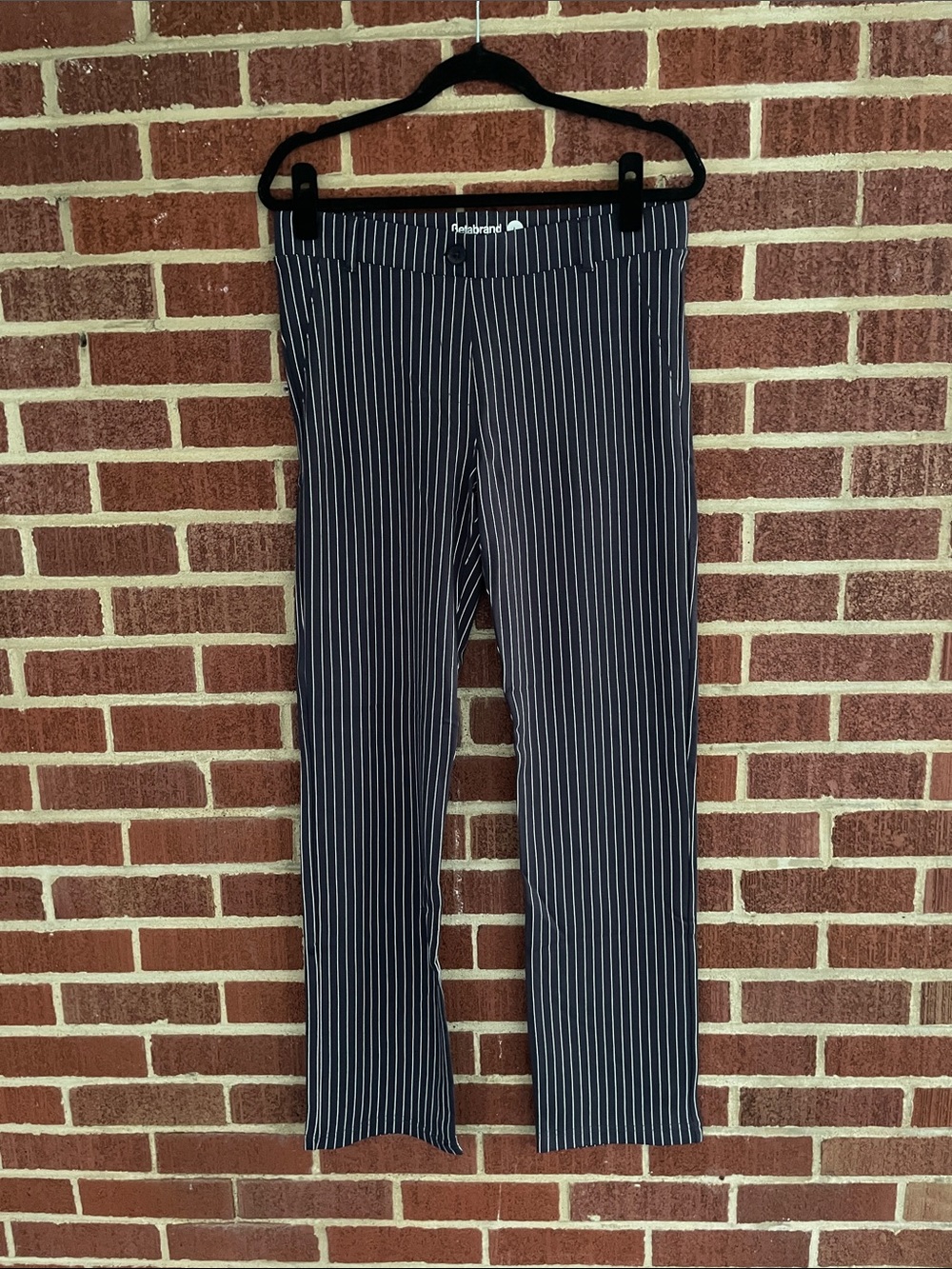 Betabrand Blue and White Striped Pants